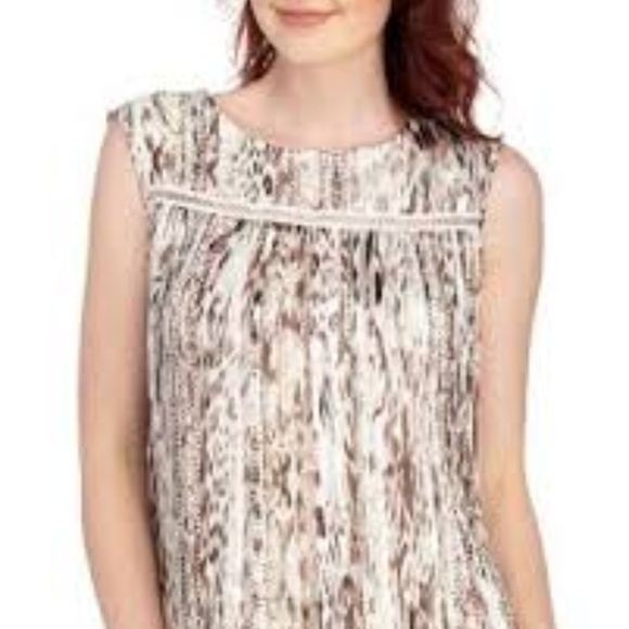 TAHARI NWT Abstract Micro Pleated Top M - Picture 1 of 8